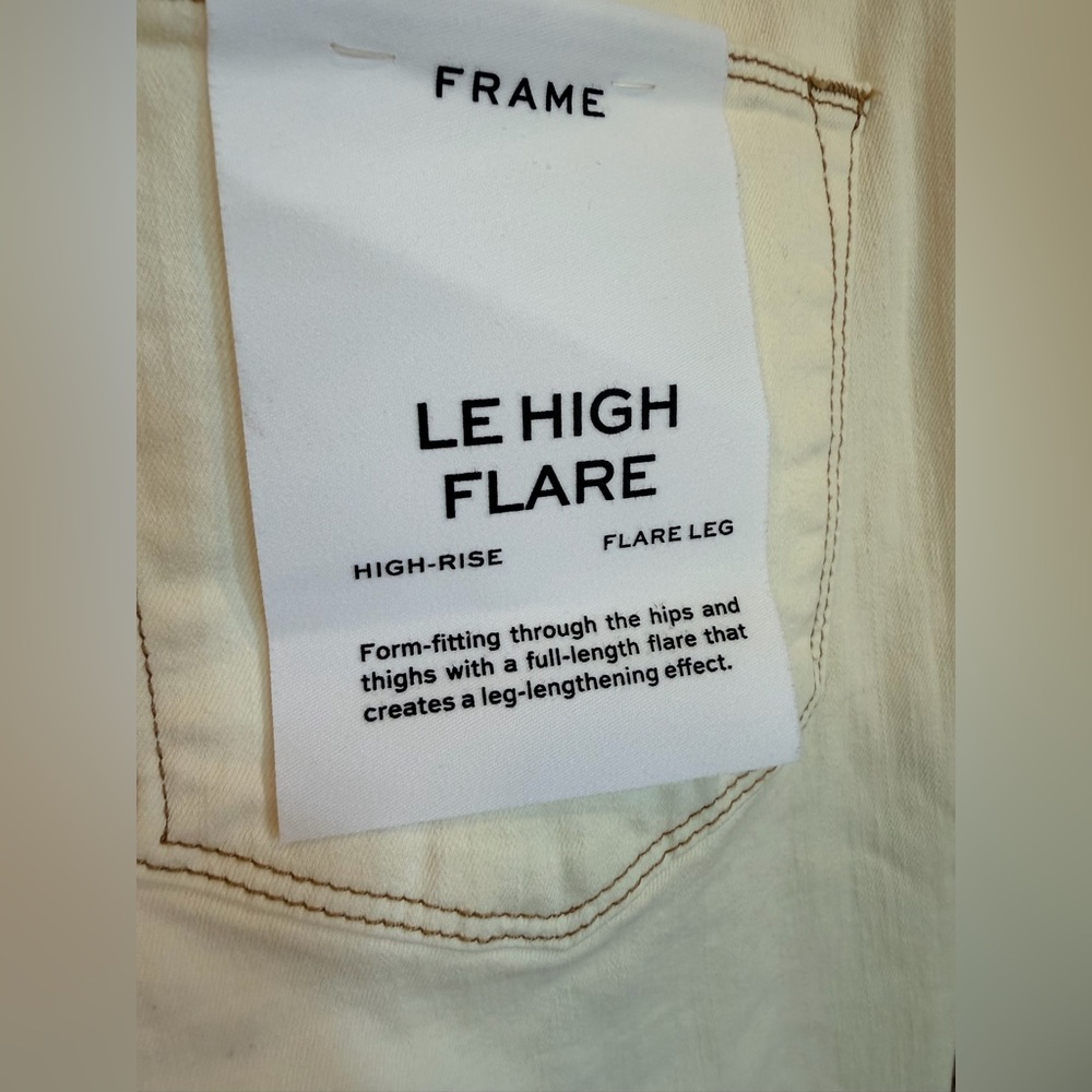 Frame Le High Flare Jeans in Cream - Picture 11 of 14